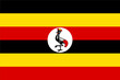 Flag of Uganda, Uganda Flag, National symbol of Uganda country. Fabric and texture flag of Uganda