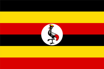 Wall Mural - Flag of Uganda, Uganda Flag, National symbol of Uganda country. Fabric and texture flag of Uganda