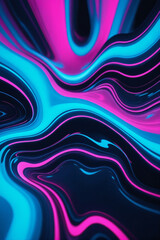 Aufkleber - A fluid background with neon blue and pink fluids intertwined, resembling a futuristic cyberpunk aesthetic