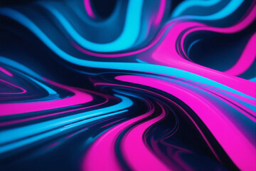 Aufkleber - A fluid background with neon blue and pink fluids intertwined, resembling a futuristic cyberpunk aesthetic