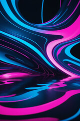 Aufkleber - A fluid background with neon blue and pink fluids intertwined, resembling a futuristic cyberpunk aesthetic