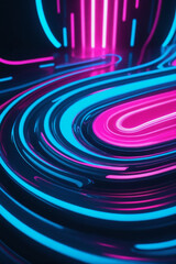 Aufkleber - A fluid background with neon blue and pink fluids intertwined, resembling a futuristic cyberpunk aesthetic