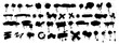 © Oleksandra - Spray graffiti element set, can splatter vector brush drip freehand kit, urban street black grunge. Cool hand writing stain splash, dirty messy airy ink stroke and circles. Spray graffiti dark splash