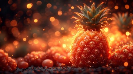 Wall Mural -  a pineapple sitting on top of a pile of oranges on top of a pile of oranges on top of a pile of oranges on top of oranges.