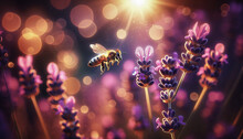 A Bee Approaching A Flower