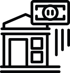 Wall Mural - Rent house icon outline vector. Business agency. Loan finance home