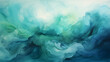 Create diffused, nebulous shapes by blending teal and green colors in blurred and softened edges.