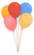 Colorful balloons bunch. Holiday party decoration icon