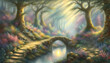 Magical Forest Landscape - aI generated. Illustration