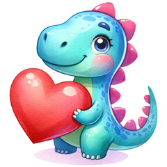 Wall Mural - Cute Dinosaur Valentine Illustration | Romantic Cartoon Character
Adorable Dinosaur Love | Valentine's Day Greeting Card Art
Funny Dinosaur with Heart | Whimsical Valentine's Day Design