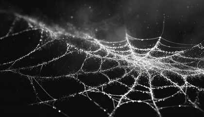 spiderweb on black background. scary spooky cobweb. isolated on black transparent background. spider