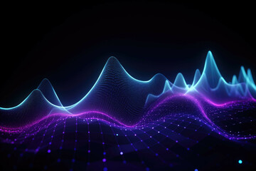 Wall Mural - futuristic infographic with 3d wave points