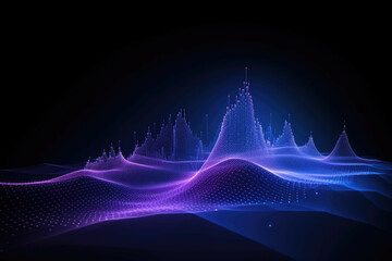 Wall Mural - futuristic infographic with 3d wave points