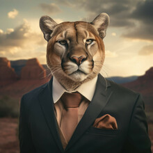 Mountain Lion In A Suit