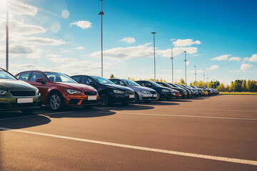 Wall Mural - Cars are parked in a row