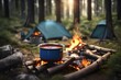 camping in the forest. AI generated