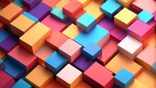 Abstract Background Of Cubes 3d Render Style