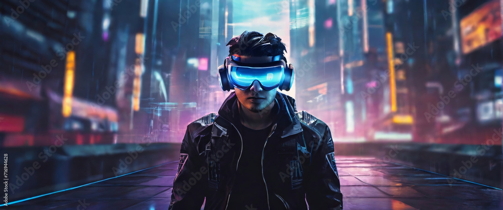 Virtual reality headset and controllers for gaming futuristic ...