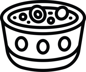 Canvas Print - Vegetable soup icon outline vector. Bowl food. Menu rice cafe