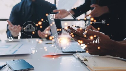 Digital transformation technology strategy, IoT, internet of things. transformation of ideas and the adoption of technology in business in the digital age, enhancing global business capabilities. Ai