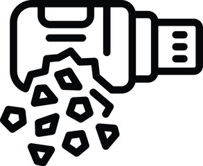 Sticker - Usb data loss icon outline vector. Information accident. Key attack