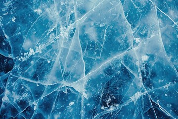 Poster - A detailed view of a frozen surface of water. Perfect for winter-themed designs and illustrations