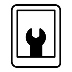 Wall Mural - Tablet Service solid glyph icon