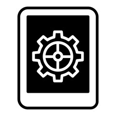 Sticker - Tablet Settings solid glyph icon