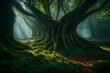 Explore the mystical forest of Ents and Dryads, where ancient trees come to life and ethereal beings dance among the leaves