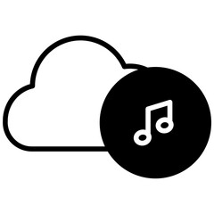 Wall Mural - Music Cloud solid glyph icon