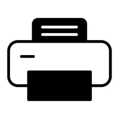 Sticker - Printer solid glyph icon