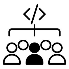 Developers Code solid glyph icon