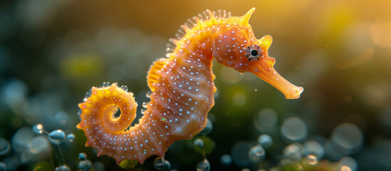 seahorse under the water in the ocean