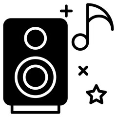 Canvas Print - Music box solid glyph icon