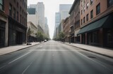 Fototapeta Miasto - Empty city street during daytime