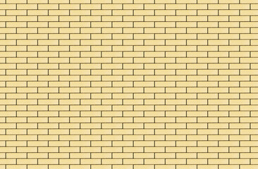 Wall Mural - Yellow brick texture. Even blocks pattern. Brick wall. Outdoor sunny texture. Walkway background. Brick pattern. Closeup construction. Black lines fugue. Retro rectangle stone.