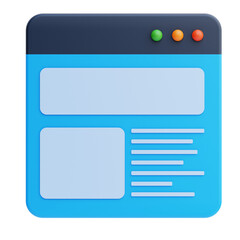 PNG 3D Web Layout icon isolated on a white background