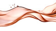 Rose gold metallic liquid wave motion on an isolated background