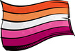 Painted Lesbian community flag waving in wind