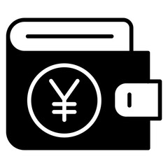 Poster - wallet Yen solid glyph icon