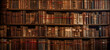 old books on wooden shelf generated AI