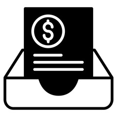 Poster - Dollar inbox solid glyph icon