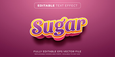 Wall Mural - editable text effect in sweet sugar style