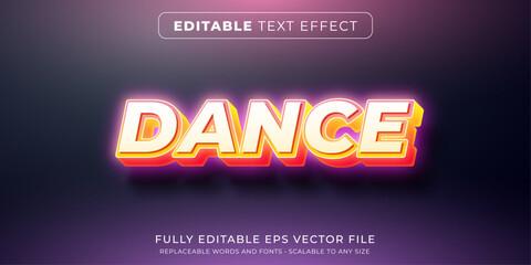 Wall Mural - editable text effect in neon dance glowing text style