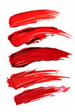 Fototapeta Konie - Lipstick strokes isolate on a white background. Selective focus.