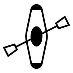 Sticker - Canoe solid glyph icon