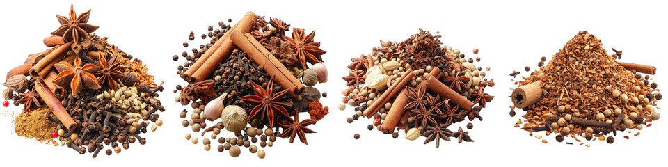 Poster - Chinese five Seeds  Spices Pile Of Heap Of Piled Up Together Hyperrealistic Highly Detailed Isolated On Transparent Background Png File
