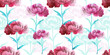 Carnation pink flowers watercolor seamless pattern. hand drawing. Not AI, Vector illustration