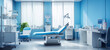 © Tetiana Romaniuk - The medical office is spacious, blue in color, generative AI