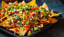 Loaded Nachos With Salsa, Chilli And Salsa 